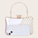 Transparent Rhinestone Decorated Women's Handheld Small Square Pearl Clutch Evening Bag Special Offer_voghion.com