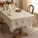 Neue Leinen bestickte Tischdecke Home Dining Tischdecke Einfarbig verdickt Kaffee Tisch Abdeckung_voghion.com