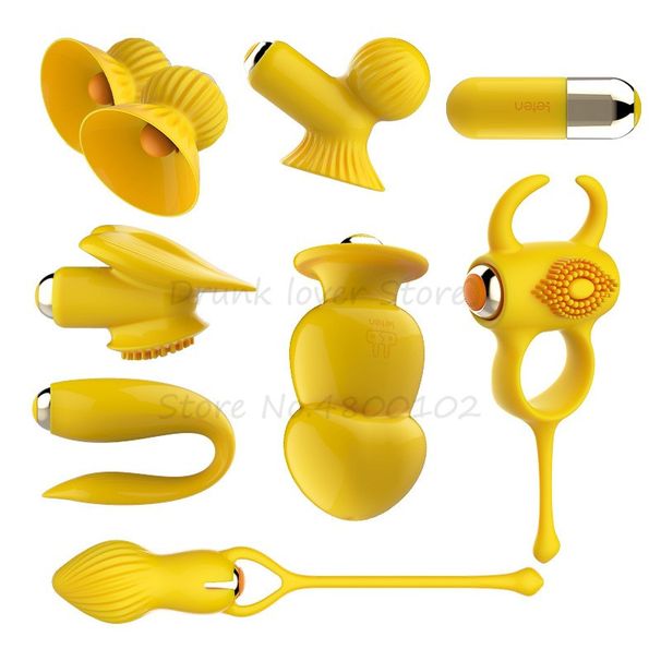 Erotic Leten 7/set Stimolatore del clitoride Succhiacapezzoli Vibratore del punto G Plug anale Eiaculazione ritardata Sesso SM_voghion.com