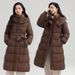 Langer Puffermantel mit Kapuze für Damen in Übergröße – Slim Fit Winterjacke mit Gürtel (M-XXXL) | Stylisch & Warm_voghion.com