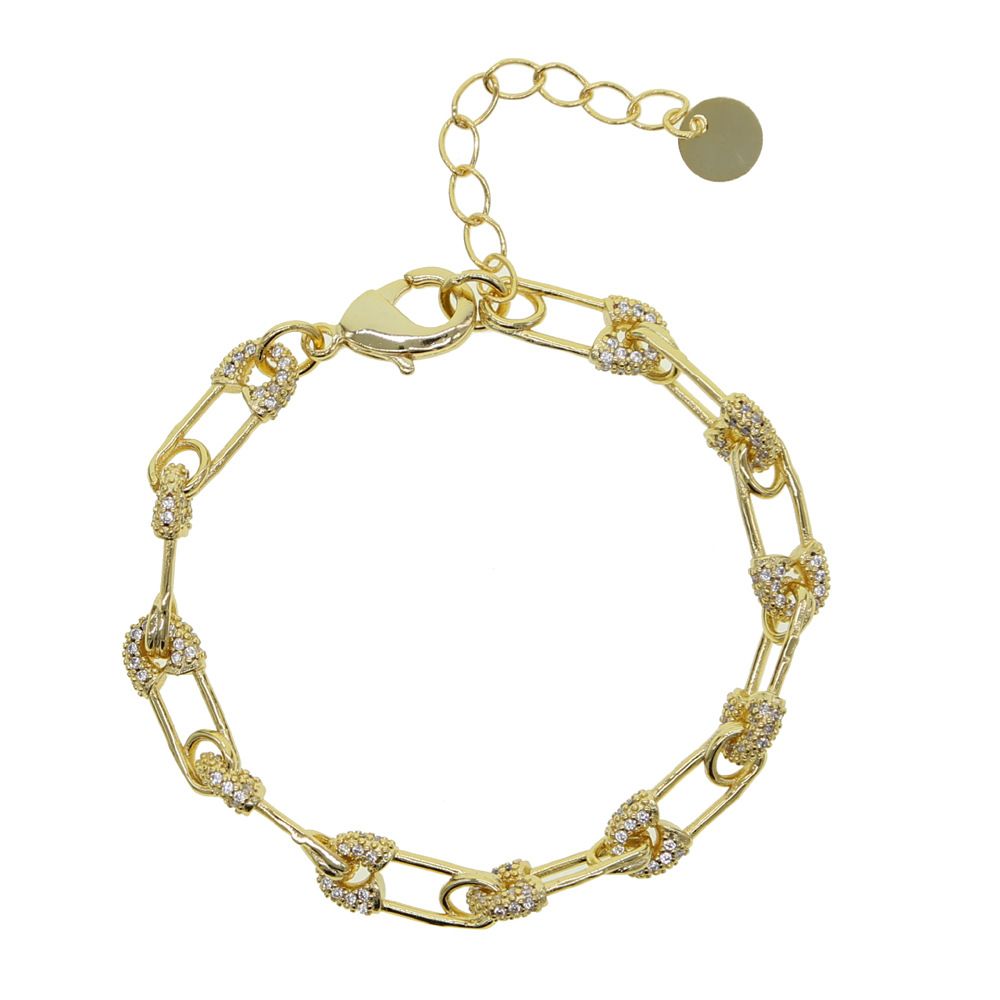 Új stílusú tűs cirkon karkötő Hip Hop divattrend női mikro berakásos cirkon karkötő ékszerek_voghion.com