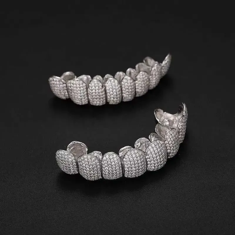 mouth Grills Exclusive Customization Moissanite Teeth Grillz Iced Out Hop Sier Decorative Braces Real Dia Bg Tooth_voghion.com