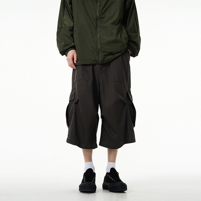 Premium Products Cleanfit Shorts With Multiple Pockets And Seven Quarter Length Pants For Men, American Style Loose, High-end, Wide Leg_voghion.com