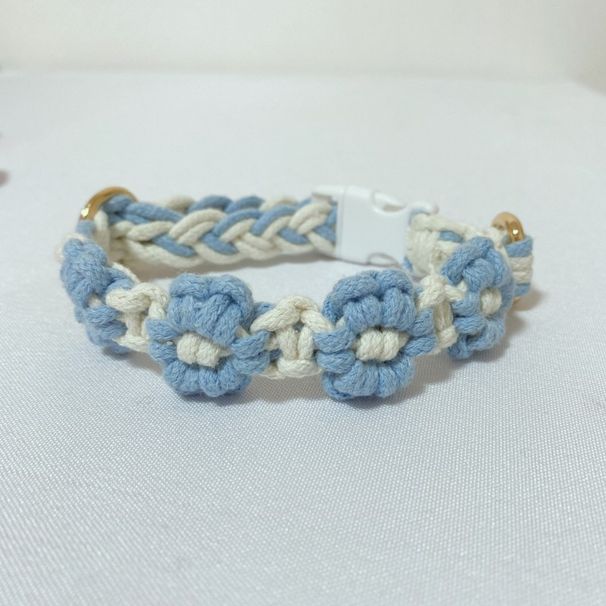 Nuovo collare per cani e gatti, unico, personalizzato, regolabile e confortevole, intrecciato a fiori_voghion.com