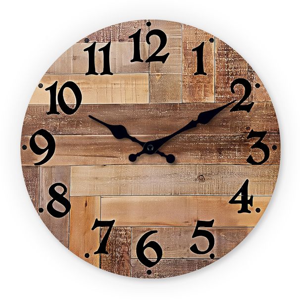 Wood Grain Wall Clock - Silent Retro Home Decor_voghion.com