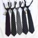 Black JK Academy Style No-Knot Shirt Decoration Bow Tie Women DK Hand-Tied Gray Striped Men_voghion.com