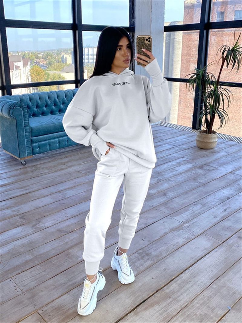 Women's sports and leisure sweatshirt set of 2 pieces_voghion.com