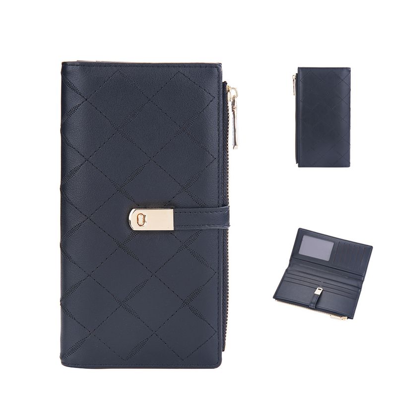 Baellerry nieuwe dames lange portemonnee Koreaanse stijl gewatteerd borduurwerk multi-kaartsleuven gesp clutch bag dames groothandel_voghion.com