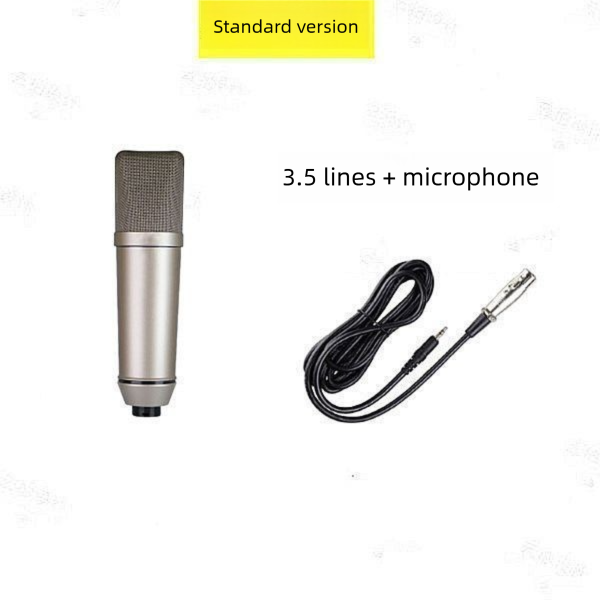 【5V】Plastic U87 Condenser 48V Large Diaphragm High Quality Internet Celebrity Live Streaming Singing Karaoke Dedicated External_voghion.com