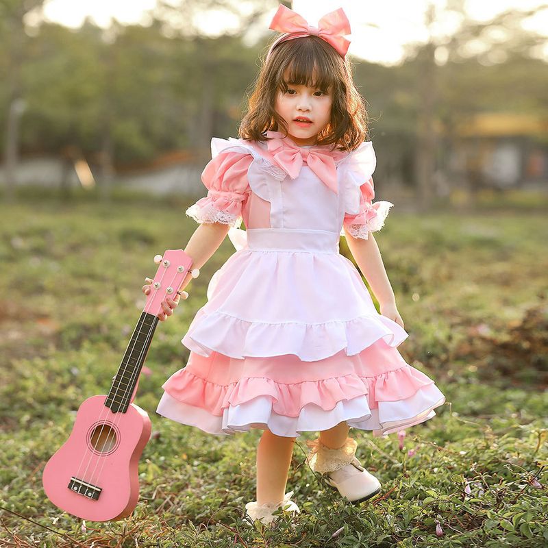 2024 New Tri Color Lolita Kindergarten Alice Cosplay Stage Costume Maid Dress_voghion.com