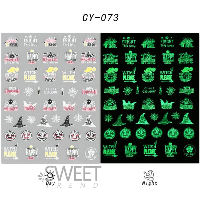 Halloween Luminous Fake Nail Tattoo Sticker Art Temporary Tattoos  Waterproof Colorful Temporary Cute Tattoos for Nails_voghion.com