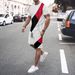 Fashion Sports Men's Round Neck High Elasticity Muscle Short Sleeve Multi Color Splicing Set_voghion.com