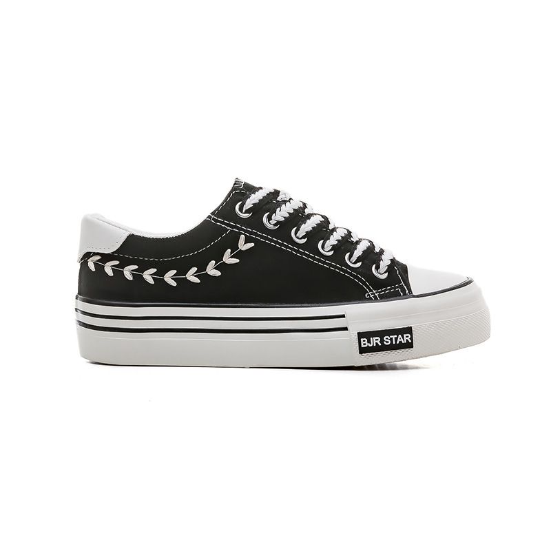Dammeschuhe Trendy Schong All-Match Dënn Nischedesign Casual Atmungsaktiv Leinwandschuhe_voghion.com