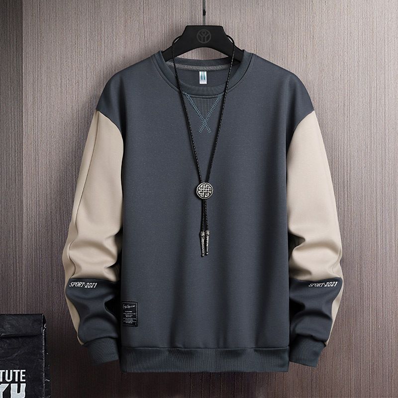 Sweat-shirt pour homme, nouveau sweat-shirt pour homme, printemps et automne, col rond, nouveau t-shirt ample à manches longues pour homme, 2024_voghion.com