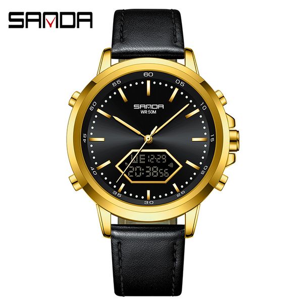 Stainless Steel Digital Analog Watch With LED Backlight, 50M Waterproof, Day/Date Display, Durable Outdoor Sport Watch For Casual & Active Wear_voghion.com
