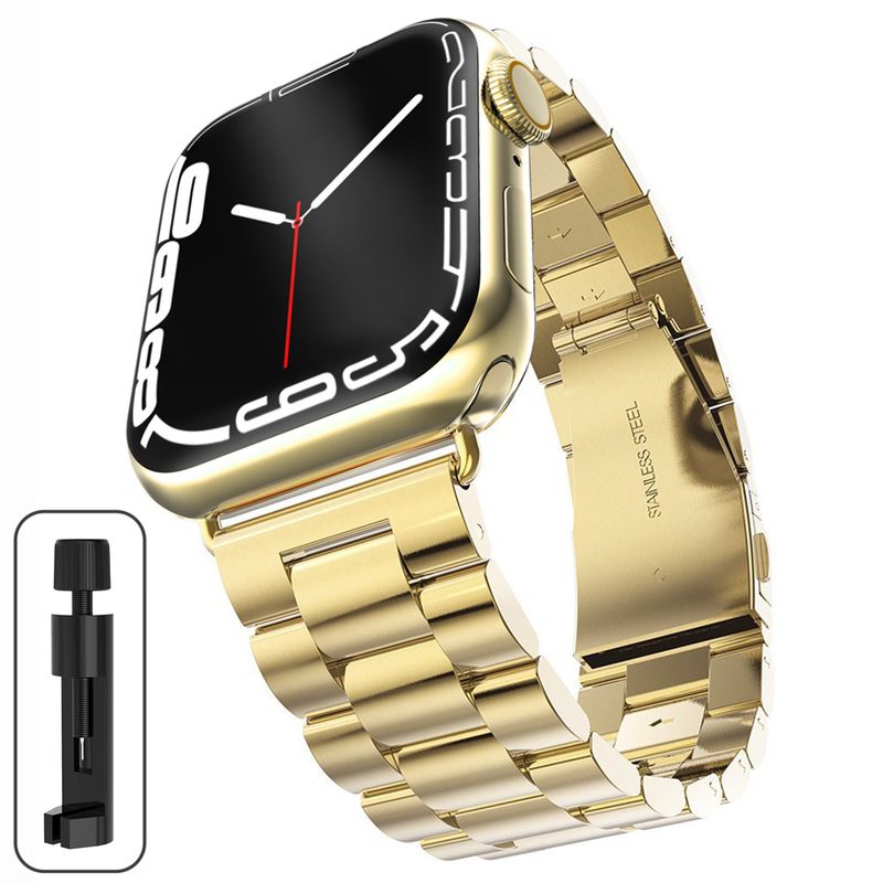 Augstas kvalitātes nerūsējošā tērauda siksniņa Apple Watch 8 7 Band 45mm 44mm 42mm Ultra 49mm Rokassprādze Metāla siksniņa iWatch 40 41mm Correa_voghion.com
