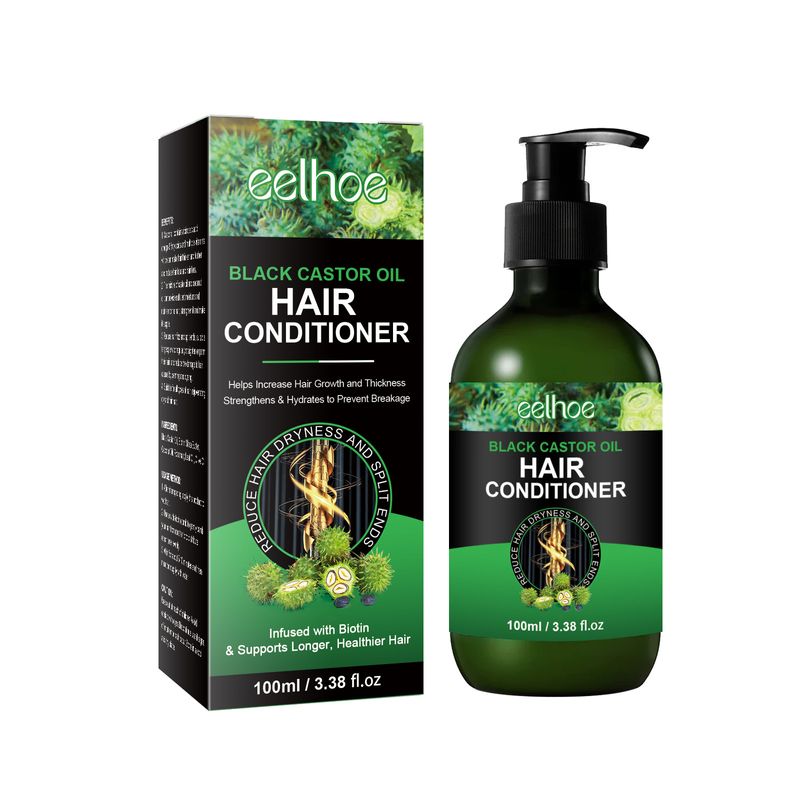 EELHOE Repairing Conditioner für geschädigtes Haar, schwarzes Rizinusöl, für seidig glattes Haar, Behandlung von trockenem, krausem Haar, Glätten, weiche Wiederherstellung_voghion.com