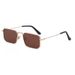 Steampunk Retro Rechteckige Sonnenbrille mit schmalem Rahmen für Männer und Frauen Trendy Metal Hip Hop Tanzsonnenbrille Kleines Gesicht Dünn_voghion.com