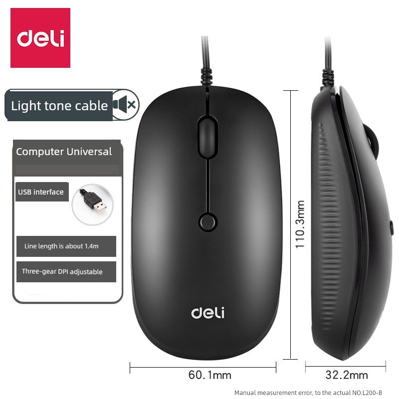Ratón inalámbrico neutro USB para computadora de escritorio Deli_voghion.com