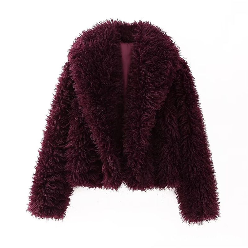 Cappotto in pelliccia sintetica di lusso - Giacca corta in peluche con collo a scialle (XS-L) | Elegante e pigro per l'inverno, perfetto per l'ufficio_voghion.com