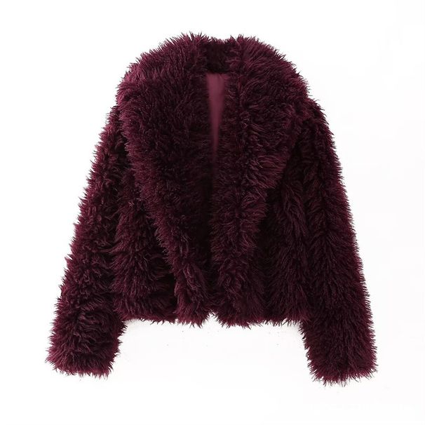Cappotto in pelliccia sintetica di lusso - Giacca corta in peluche con collo a scialle (XS-L) | Elegante e pigro per l'inverno, perfetto per l'ufficio_voghion.com