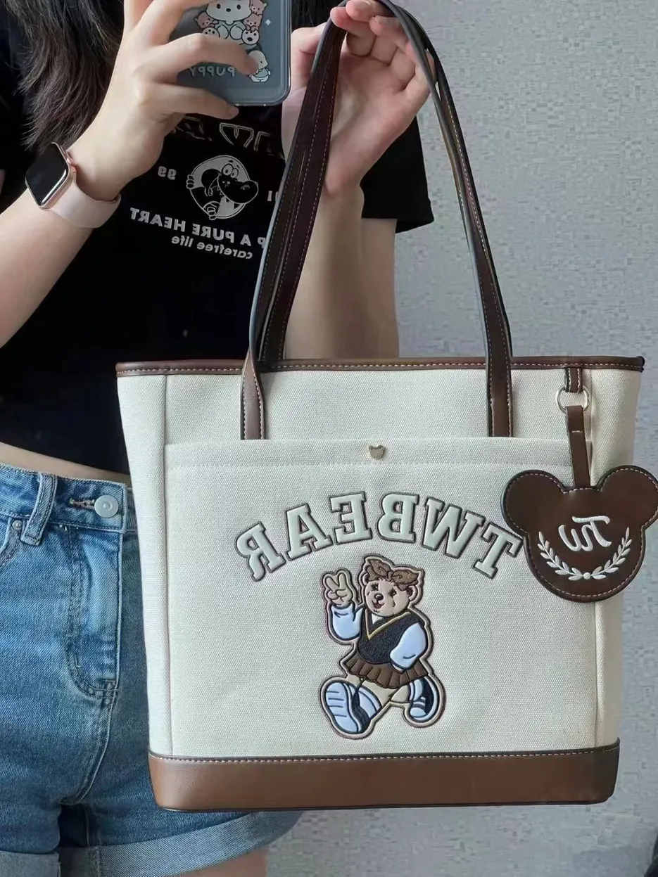 New Bear Tote Bag Class Commuting Leisure Ladies Shoulder Large Capacity Handbag Shopping Bag_voghion.com
