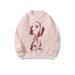 Men's Retro Streetwear Sweater With Embroidered Puppy Design - Soft Knit Crewneck Pullover For Casual Fall Outfits_voghion.com