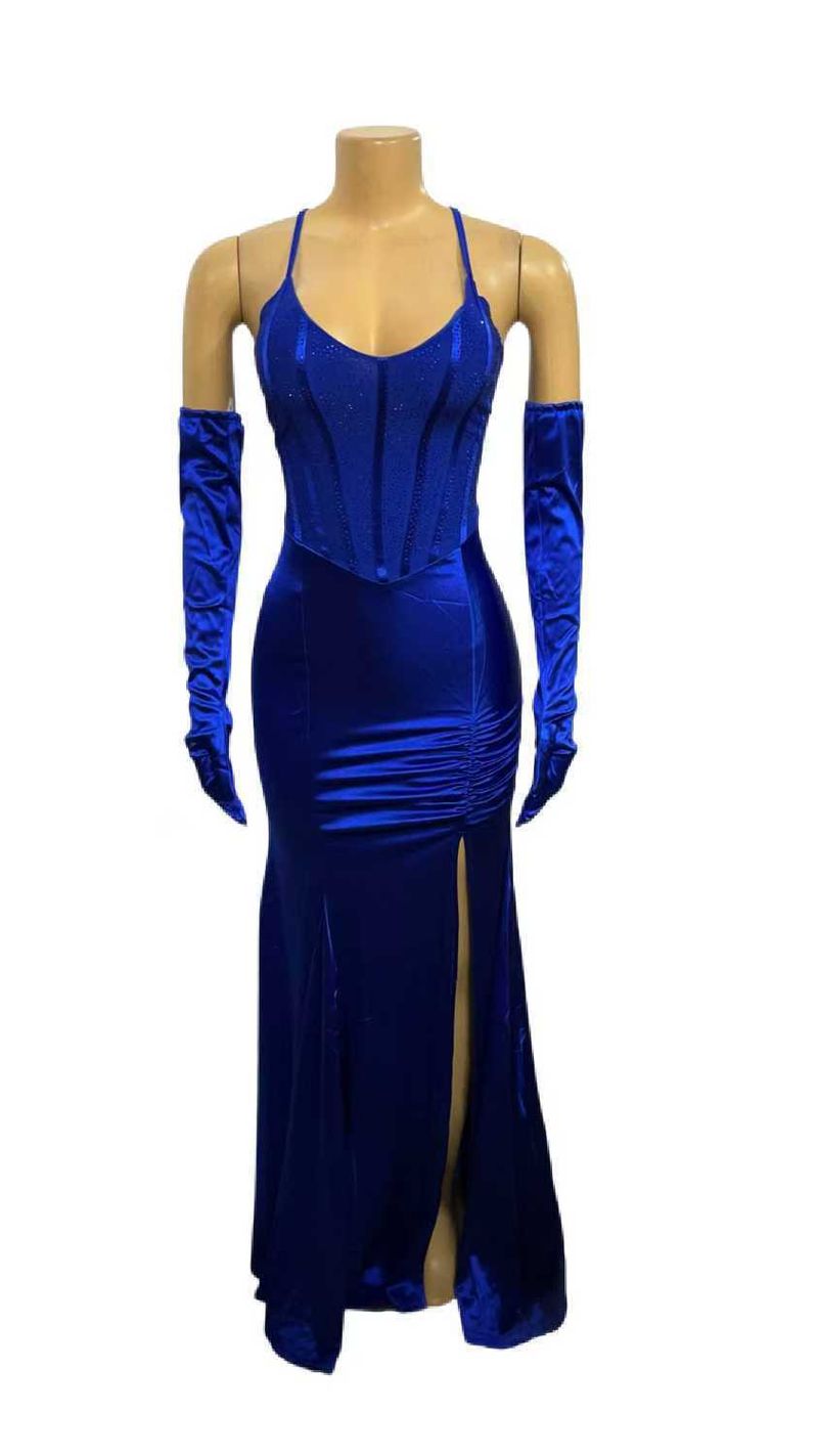 Nuevo vestido de celebridad femenino sexy con tirantes y costuras de lentejuelas pesadas de estilo transfronterizo europeo y americano_voghion.com