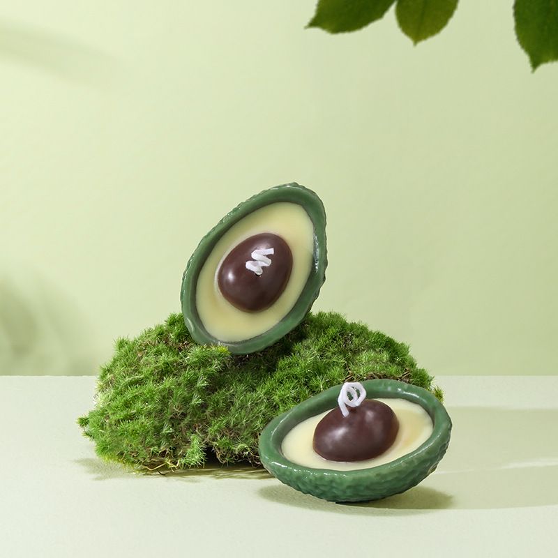 Bougie parfumée à l'avocat et aux fruits réalistes faite à la main, décoration tendance et créative, aromathérapie_voghion.com