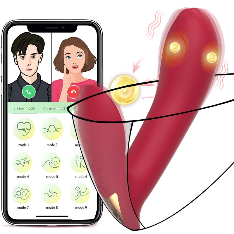 Vibromasseur électrique portable pour femme, télécommande sans fil, application, 4 côtés, jouets sexuels pour adultes_voghion.com