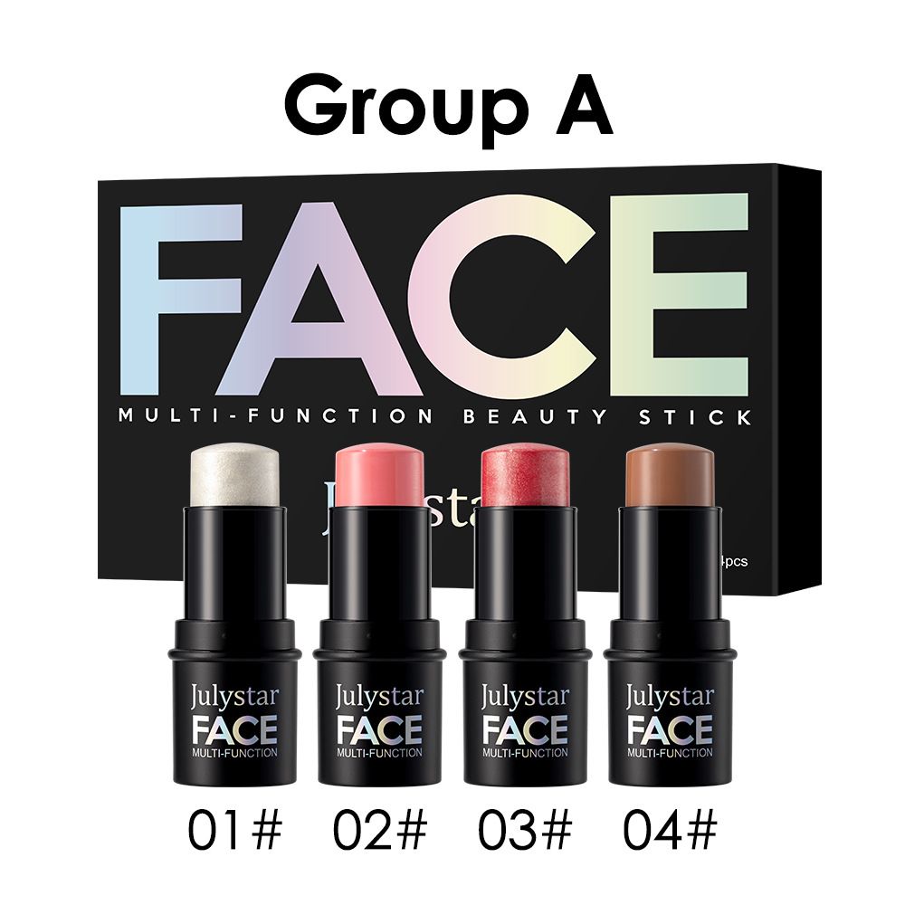 Rouge Populär Multifunktionell Contour Stick Fyrapack Highlighter Ljusgörande Contour Modification Naturlig Matt Rouge Stick Ansiktsmakeup_voghion.com