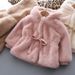 Manteau de luxe en fausse fourrure pour bébés filles - Veste d'hiver douce et moelleuse avec capuche, doublure polaire chaude, vêtement d'extérieur élégant pour les tout-petits (1-3 ans, 80-100 cm)_voghion.com