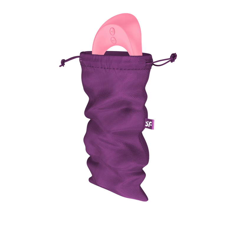 Satisfyer Treasure Bag Size M | Drawstring Storage Bag For Adult Sex Toy - Soft Material, Discreet, Travel Friendly (Lilac)_voghion.com