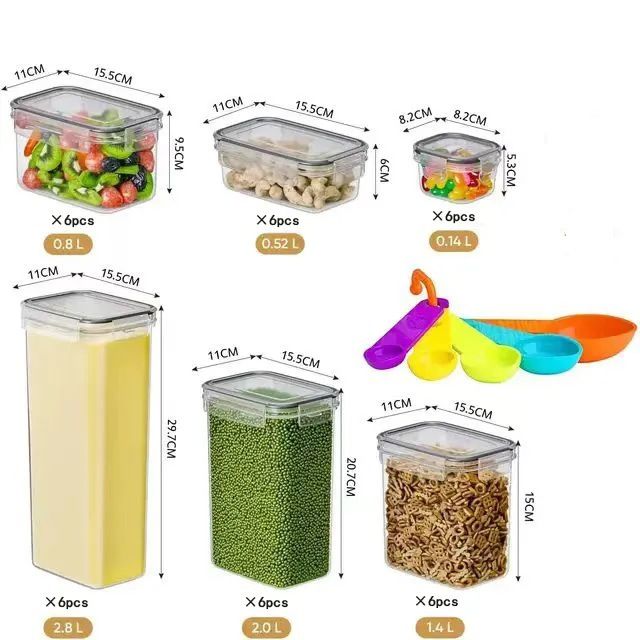 36-Piece Premium Airtight Food Storage Container Set – 100% Virgin PP Plastic, Stackable Modular Design For Dry Goods, Spices & Baking Ingredients_voghion.com