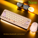 Girls Office Three-Mode Wireless Bluetooth Mouse Set Gradient Color Computer Laptop Membrane Mechanical Keyboard_voghion.com