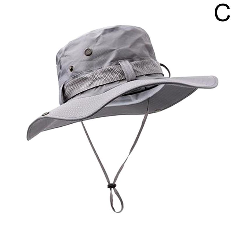 New Arrivals Fishing Hiking Sun Men Women Boonie Wide Brim Outdoor Safari Summer Cap Cotton Bucket Hat_voghion.com