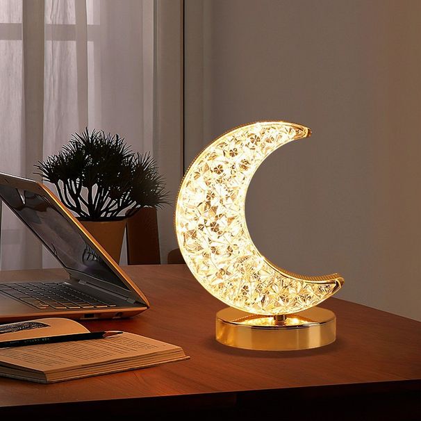 Mondatmosphäre Wohnzimmer Schlafzimmer Dekoration Schreibtischlampe, USB-Aufladung, Augenschutz_voghion.com