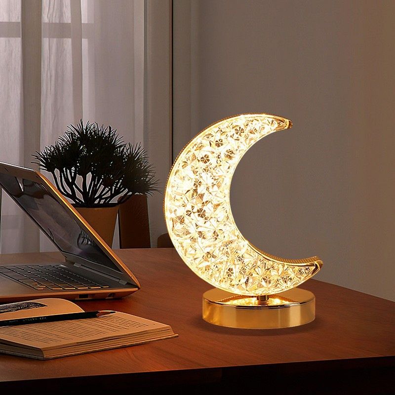 Moon atmosphere living room bedroom decoration desk lamp, USB charging, eye protection_voghion.com