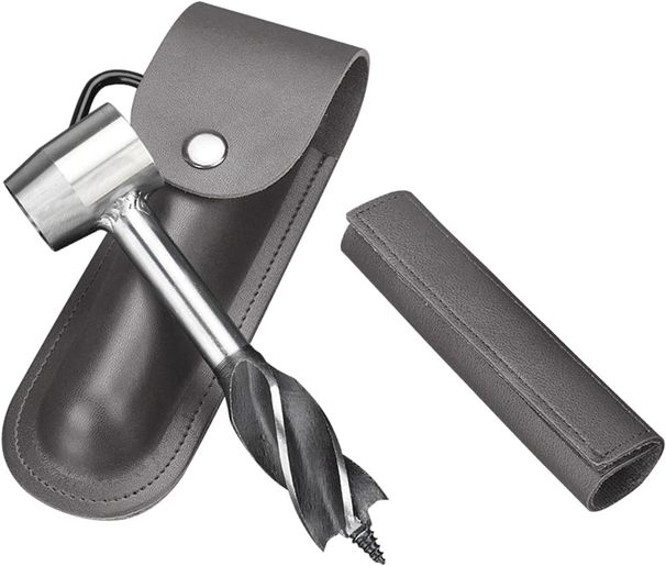 Taladro de mano para acampar, color negro y gris, 16 x 4 cm_voghion.com