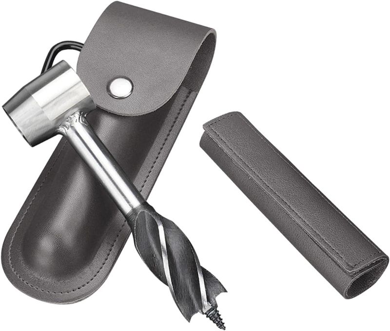 Handschraubbohrer für Campingwerkzeug, Schwarz, Grau, 16 x 4 cm_voghion.com
