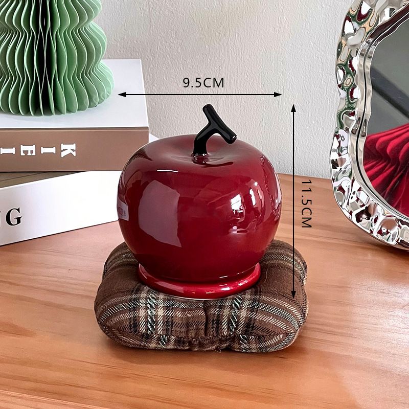 Apfelförmiger Zahnstocherhalter aus Keramik – Minimalistisches Wohndekor mit Zahnseide-Aufbewahrung, eleganter Organizer für die Arbeitsplatte in Küche und Esszimmer_voghion.com