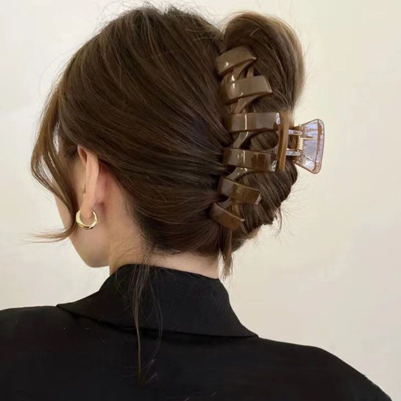 Neue große übergroße Acryl-Haargreifer-Krabben für Frauen aus massivem Kunststoff mit großem Haifisch-Haarspangen, große Haarspangen, Haarschmuck für Mädchen_voghion.com