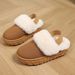 Pantofole di pelliccia da donna, autunnali e invernali, bidirezionali, con supporto intermedio, suole spesse e caldo esterno in velluto, cintura elastica in peluche_voghion.com