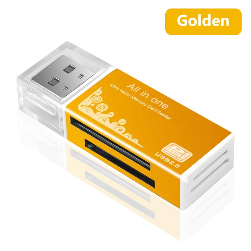 5 Colors Smart All In One Card Reader Multi In 1 Card Reader SD/SDHC MMC/RS MMC TF/MicroSD MS/MS PRO/MS DUO M2 Card Reader_voghion.com