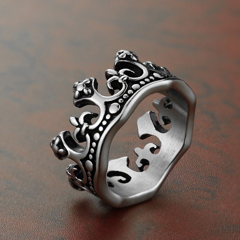 Ring Crown King Stainless Titanium Steel Accessories Hand Jewelry_voghion.com