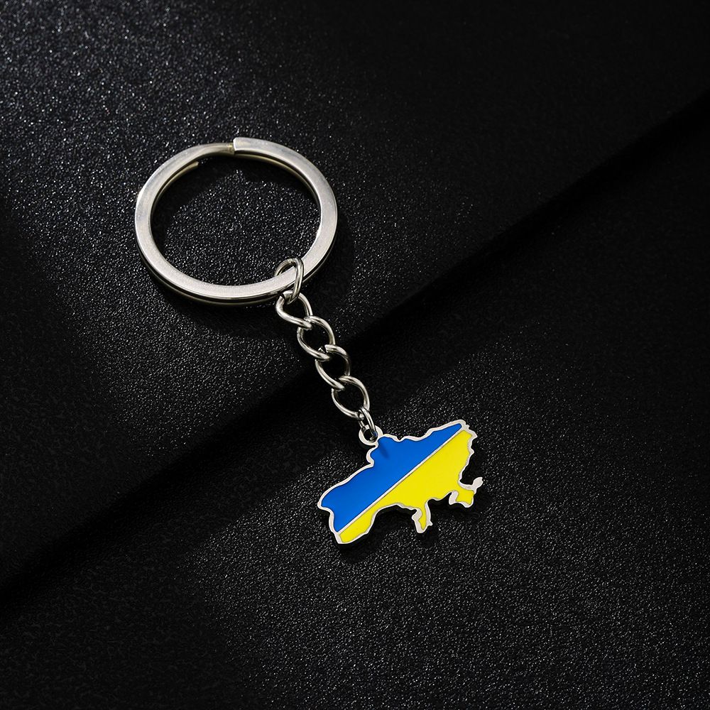 Portachiavi con ciondolo a goccia di olio ucraino – Ornamento in acciaio inossidabile in stile etnico retrò per uomini e donne_voghion.com