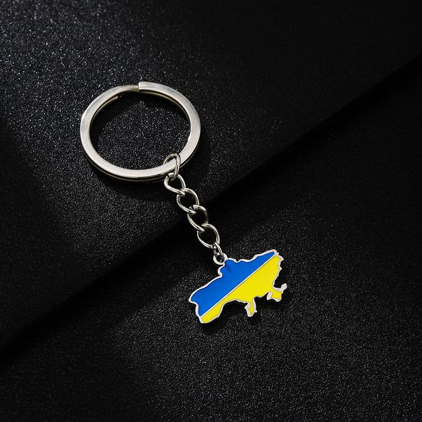 Portachiavi con ciondolo a goccia di olio ucraino – Ornamento in acciaio inossidabile in stile etnico retrò per uomini e donne_voghion.com