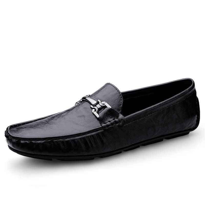 Voyage Voyage 2025 Men's Loafers Spring Summer Retro British Style Slip-On Casual Leather Korean Version Driving Shoes_voghion.com