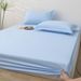 Premium Washed Cotton Fitted Sheet Set - 360° Full Elastic Protection, Breathable & Soft Bedding Cover For Mattress (Multiple Sizes & Colors)_voghion.com