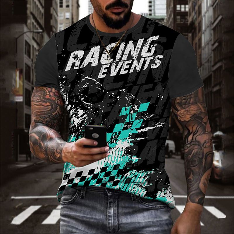 T-shirt da uomo alla moda T-shirt girocollo T-shirt casual stampata in 3D manica corta abbigliamento da uomo di alta qualità_voghion.com